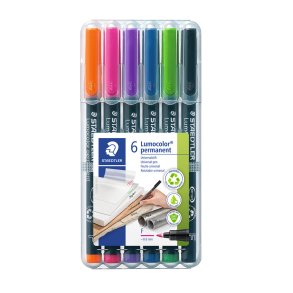 Lumocolor® permanent pen 318 WP6, 6 farver